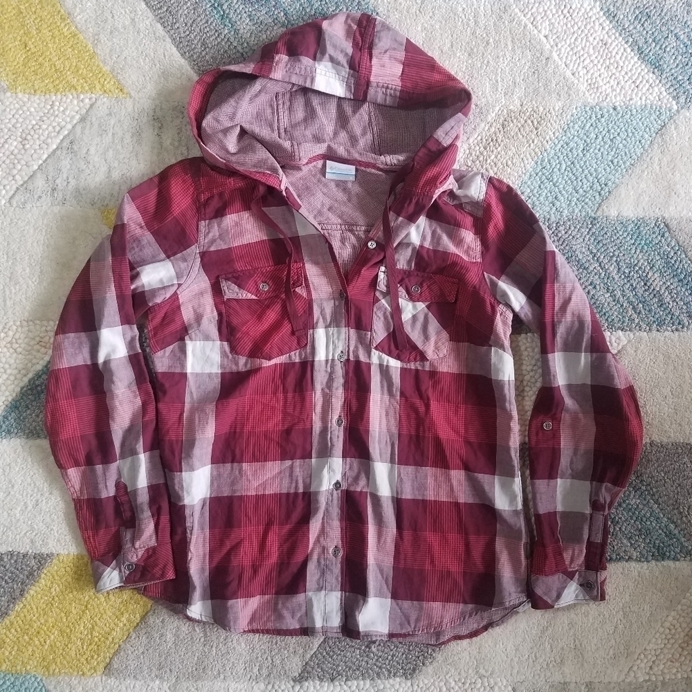 Columbia plaid hoodie MEDIUM